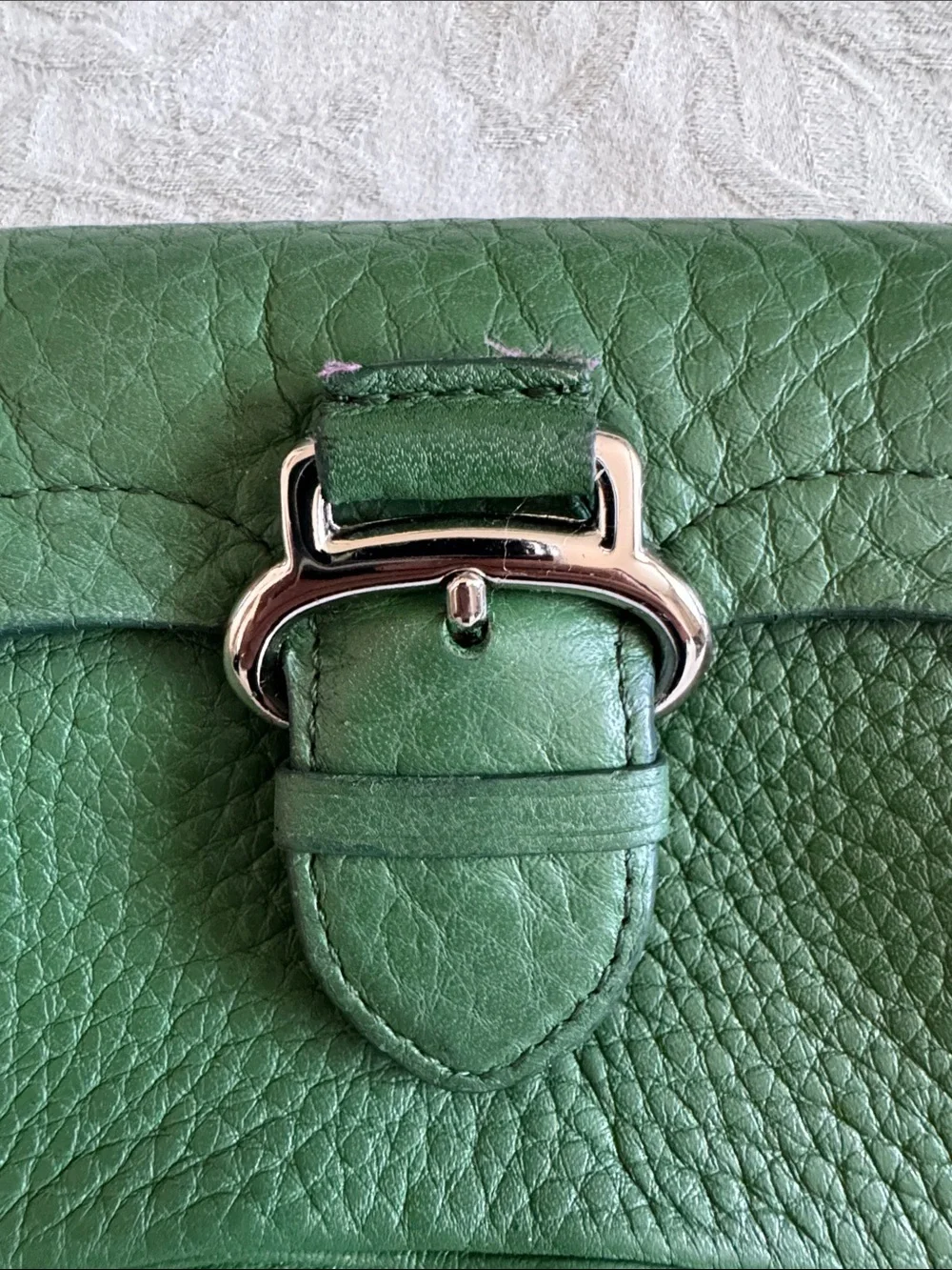 Cole Haan Green Leather Wristlet Clutch